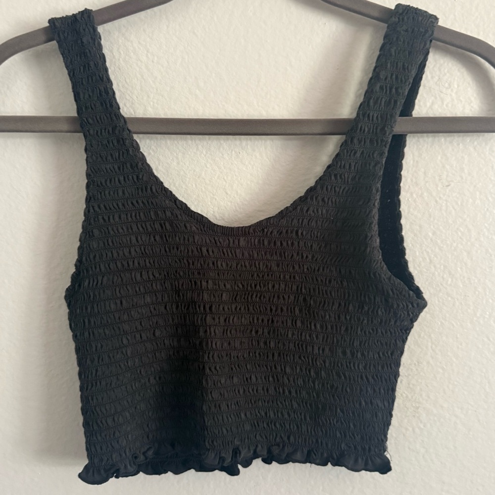 Black Smocked Women's Top